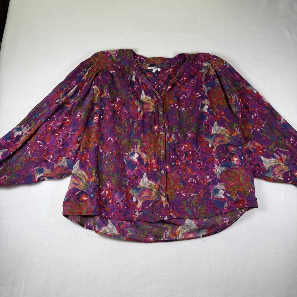 Old Khaki Women's Floral Button-Up Blouse – Colorful Boho Lightweight Top - Picture 10 of 10
